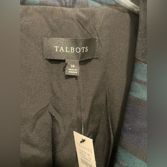 NWT Talbots plaid jacket with velvet trim - Picture 2 of 10